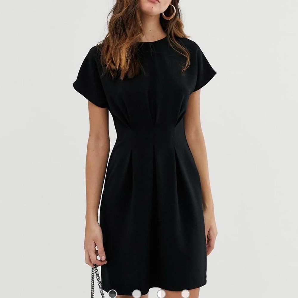 ASOS nipped in waist dress with pleating